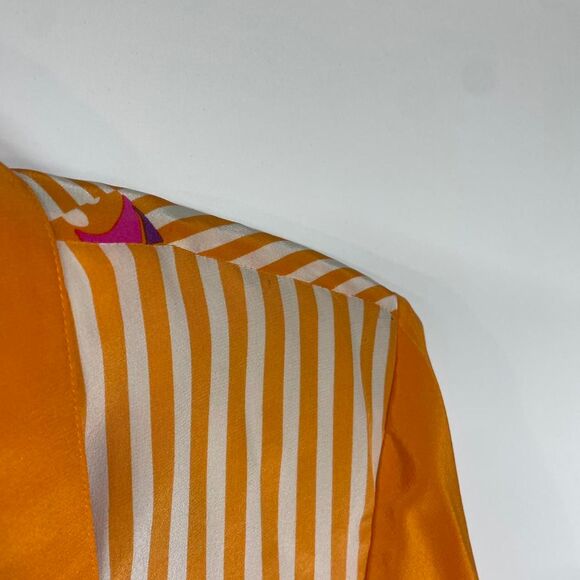 Koos of Course Women's Small 100% Silk Funky Orange Blouse and Tank Set Retro - Picture 6 of 8